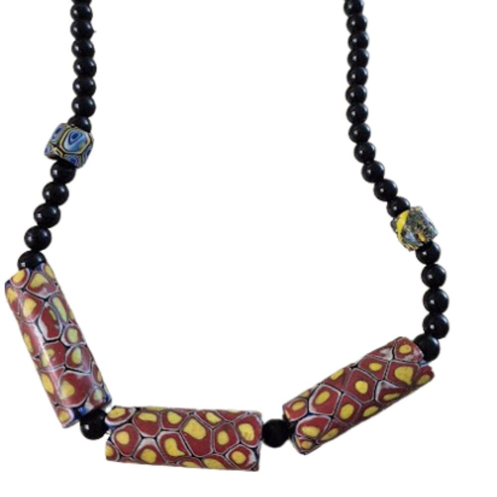 Vintage Moroccan Stone Hand Strung Necklace  21 inches